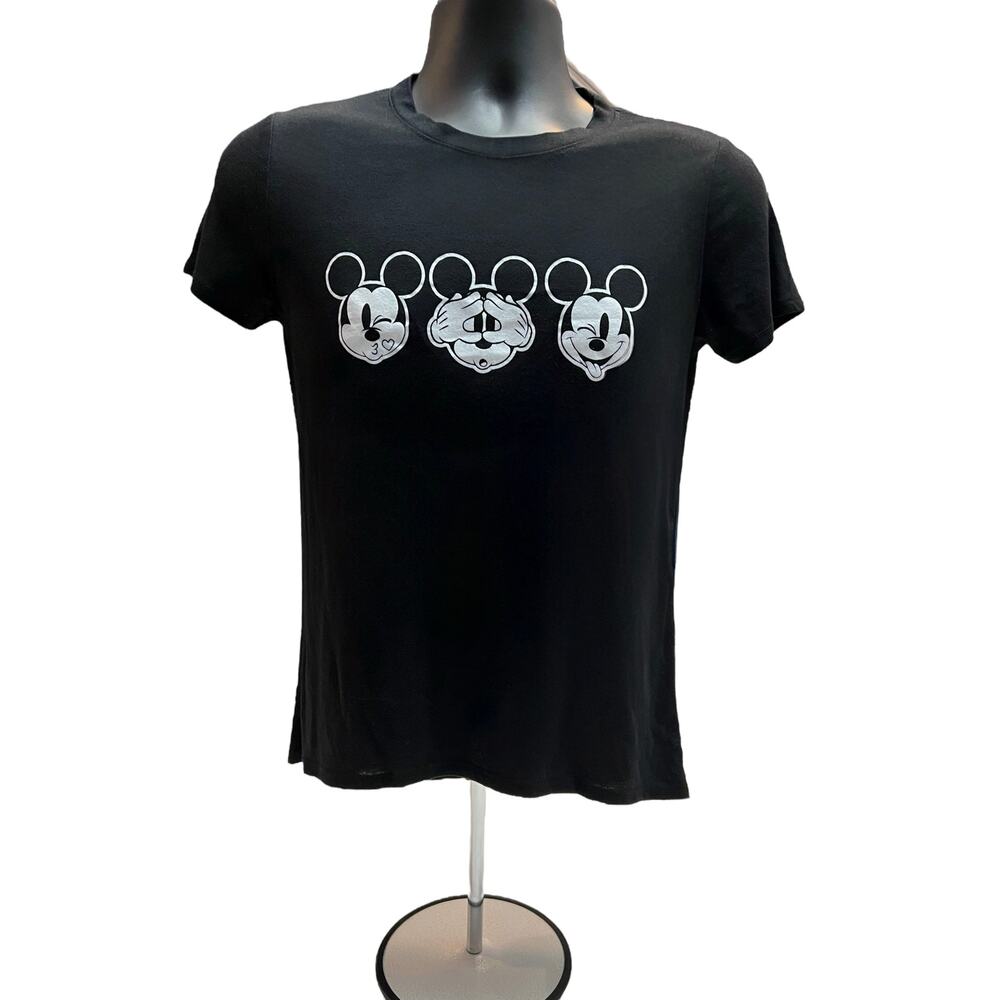 Disney Mickey Mouse “See No‎ Evil” Black Graphic T-Shirt - Woman’s Size Small
